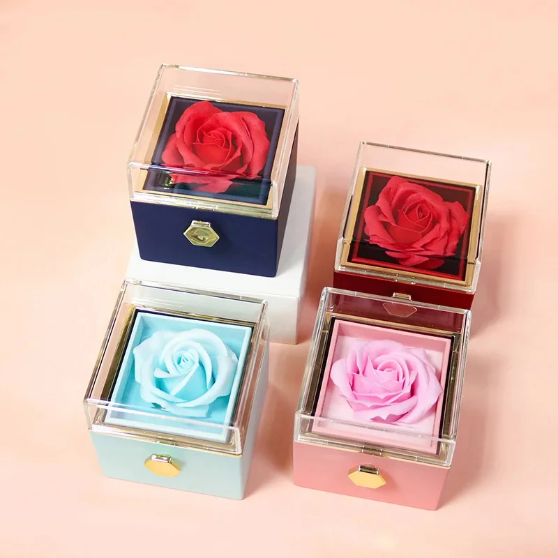 CAJA DE ROSA ETERNA + COLLAR