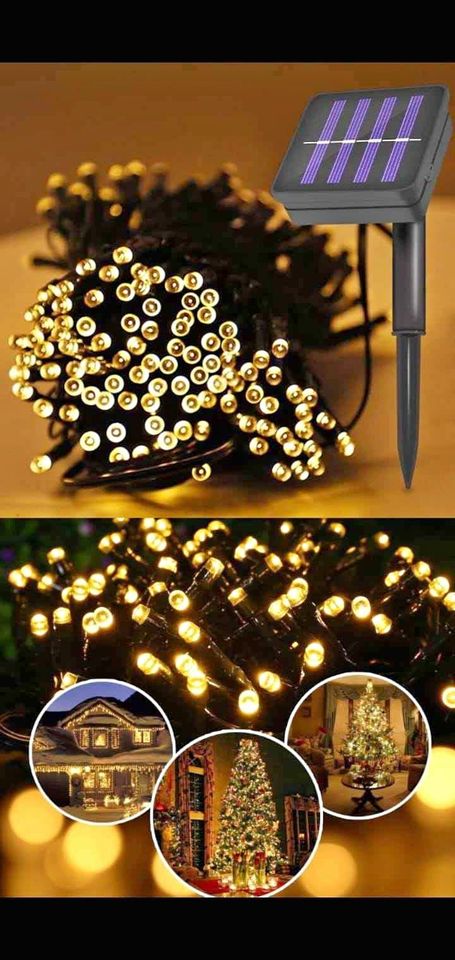 LUCES LED DECORATIVA CON PANEL SOLAR 25 M