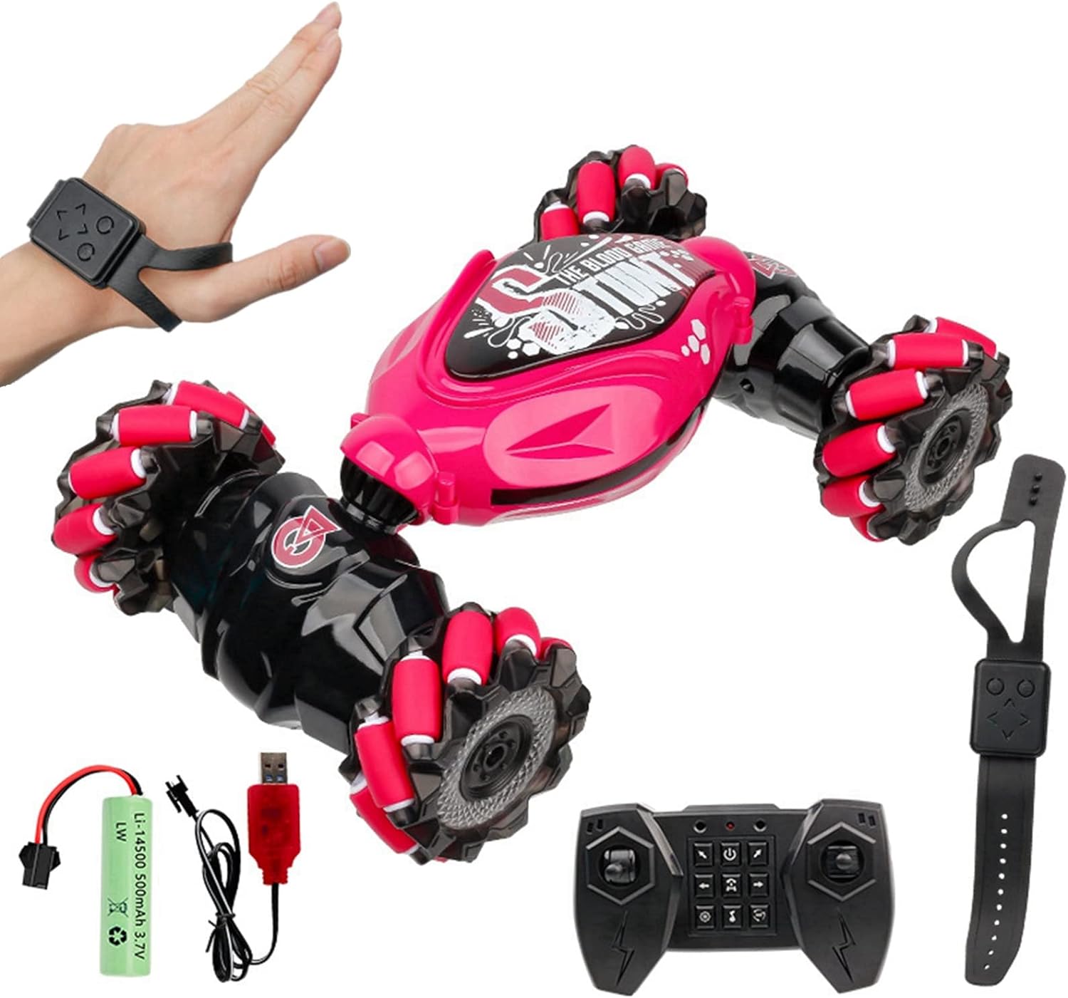 Carro acrobático y pulsera con mando inalámbrico Verde
