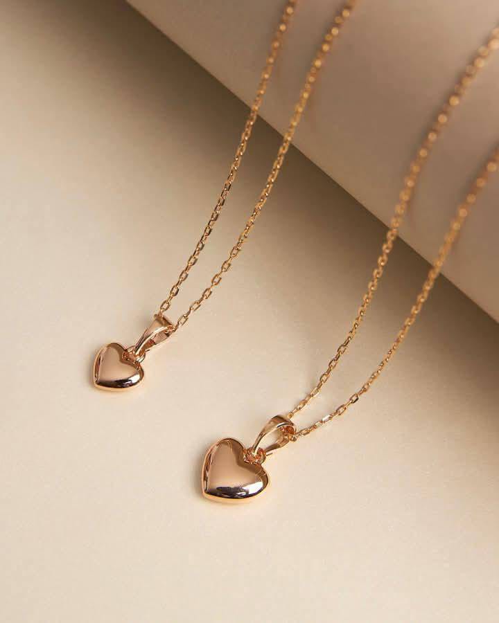 JUEGO DE COLLAR + PULSERA + ARETES CORAZON