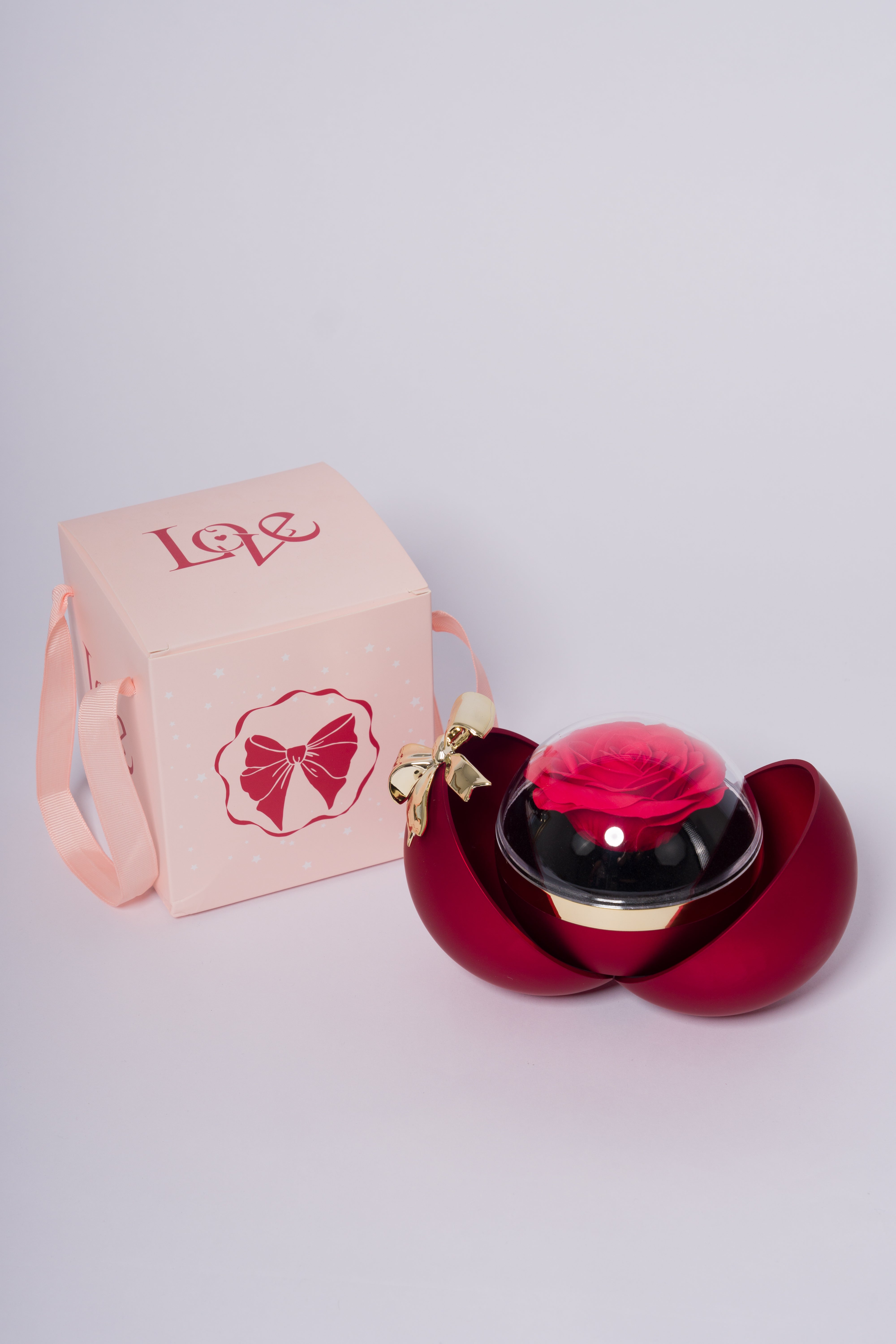 CAJA CON ROSA + COLLAR